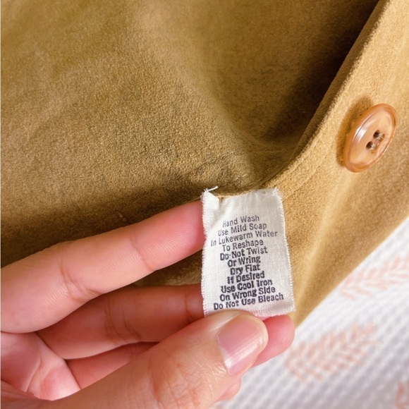 Ultrasuede Camel Dress Women’s S-M Tan Sleeveless Button-Down Midi Vintage - Picture 11 of 13